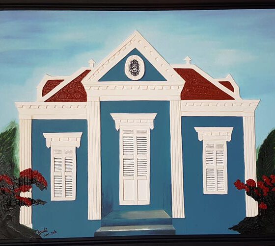 Curacao villa blauw kunst